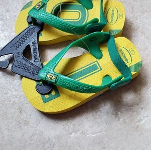 Havaianas Baby Team Brazil Yellow Green Sz 6C
